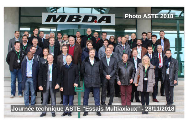 Photo groupe des participants Journée technique ASTE 2018, les essais multiaxiaux.